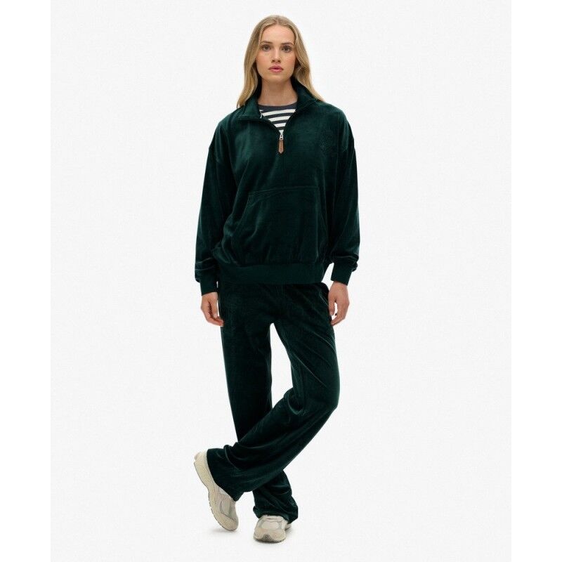 Superdry Country Club Velour Quarter Zip - Jumper - Women's | Hardloop