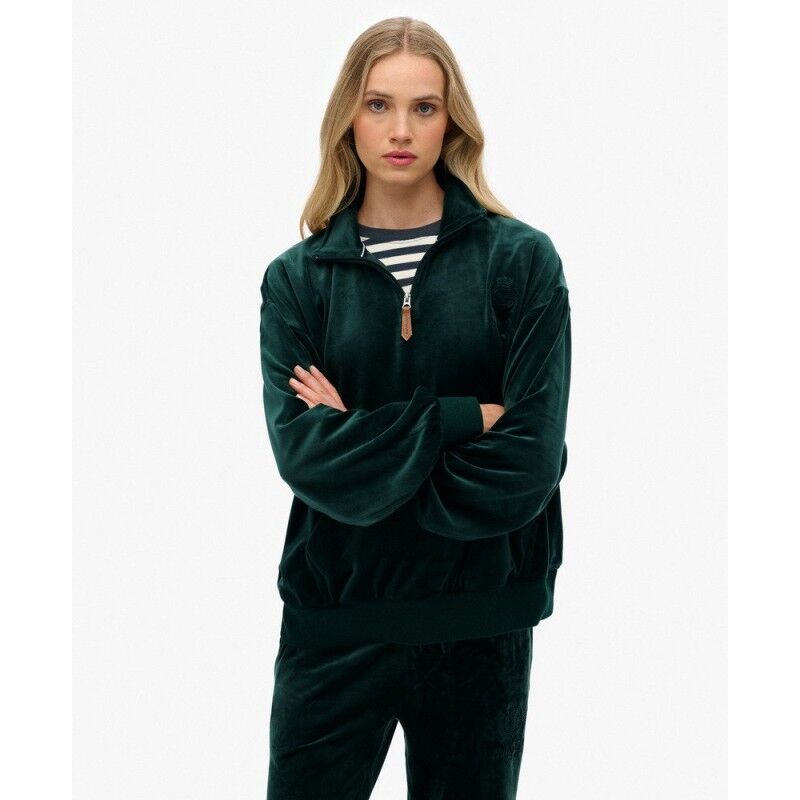 Superdry Country Club Velour Quarter Zip - Jumper - Women's | Hardloop