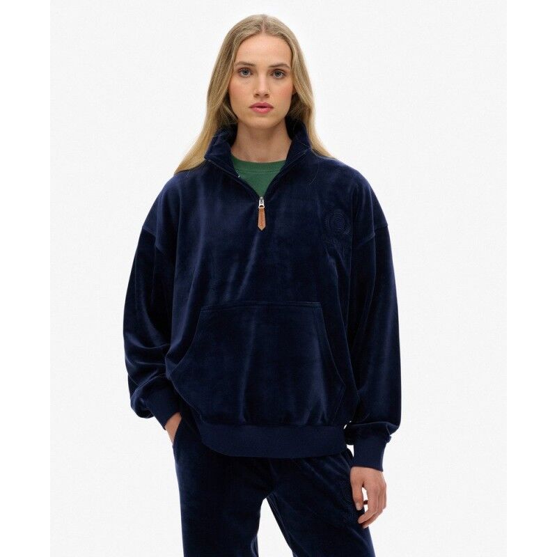 Country Club Velour Quarter Zip - Sweatshirt sem capuz mulher