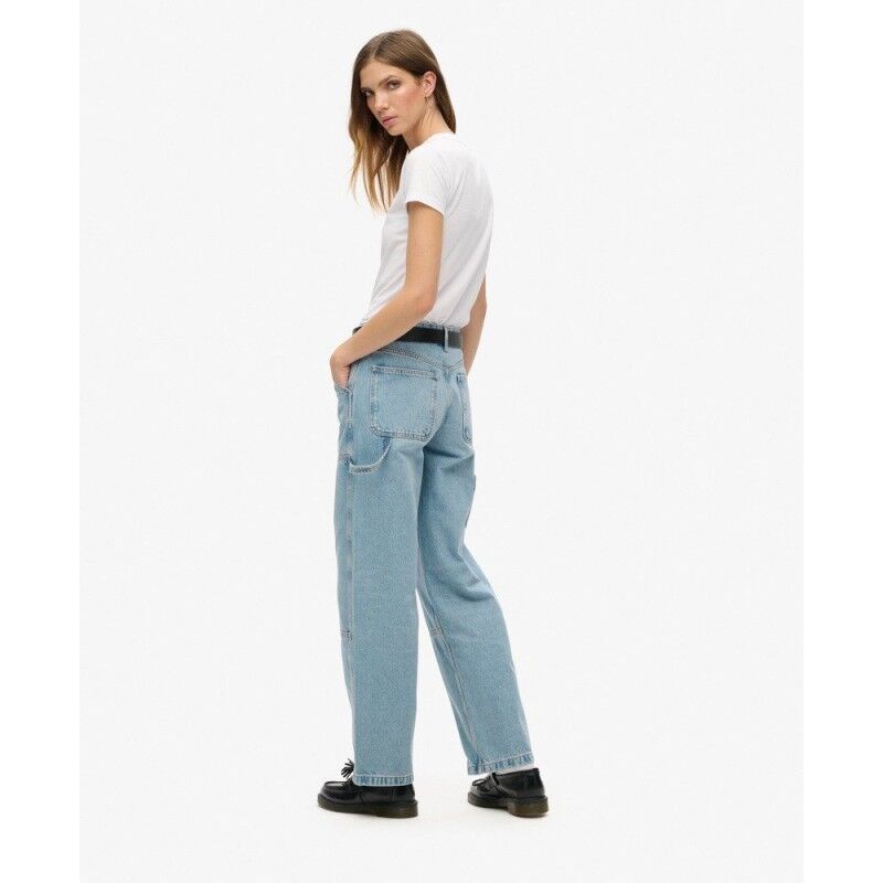 Superdry Mid Rise Denim Carpenter Pant - Pantalon femme | Hardloop