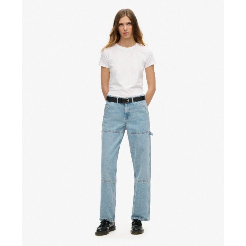 Superdry Mid Rise Denim Carpenter Pant - Pantalones - Mujer | Hardloop