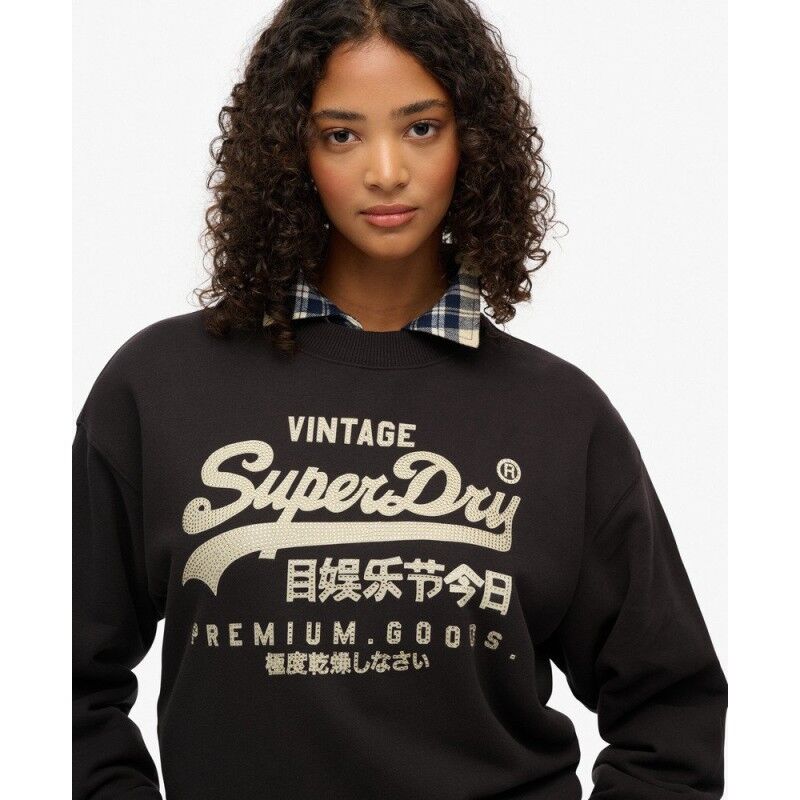 Superdry Embellished Vintage Logo Loose Crew Sweatshirt - Sweatshirt femme | Hardloop