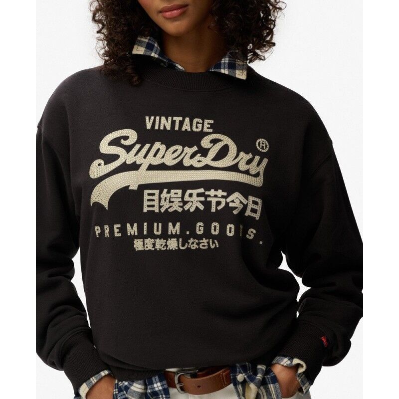 Superdry Embellished Vintage Logo Loose Crew Sweatshirt - Trui - Dames | Hardloop