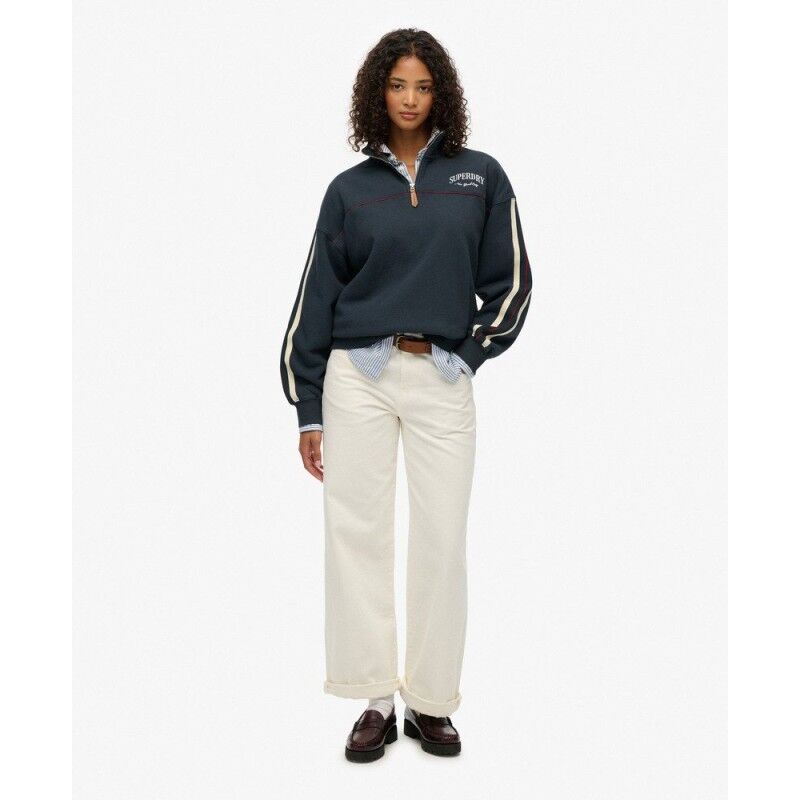 Superdry Country Club Tape Henley Jumper - Trui - Dames | Hardloop