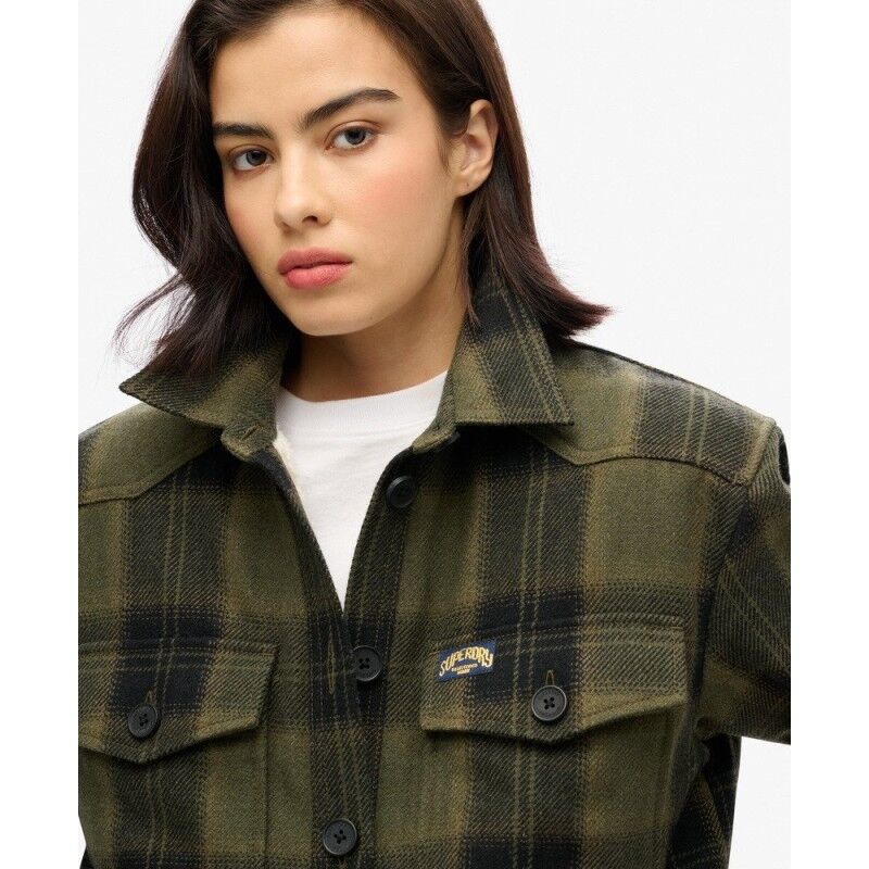 Superdry Borg Check Overshirt - Surchemise femme | Hardloop