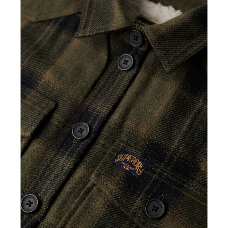 Superdry Borg Check Overshirt - Overshirt - Damer | Hardloop