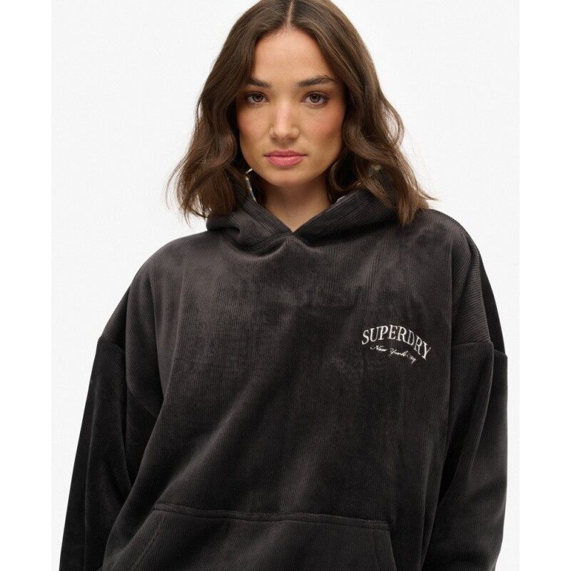 Superdry Country Club Velour Relaxed Hoodie - Hoodie - Dames | Hardloop