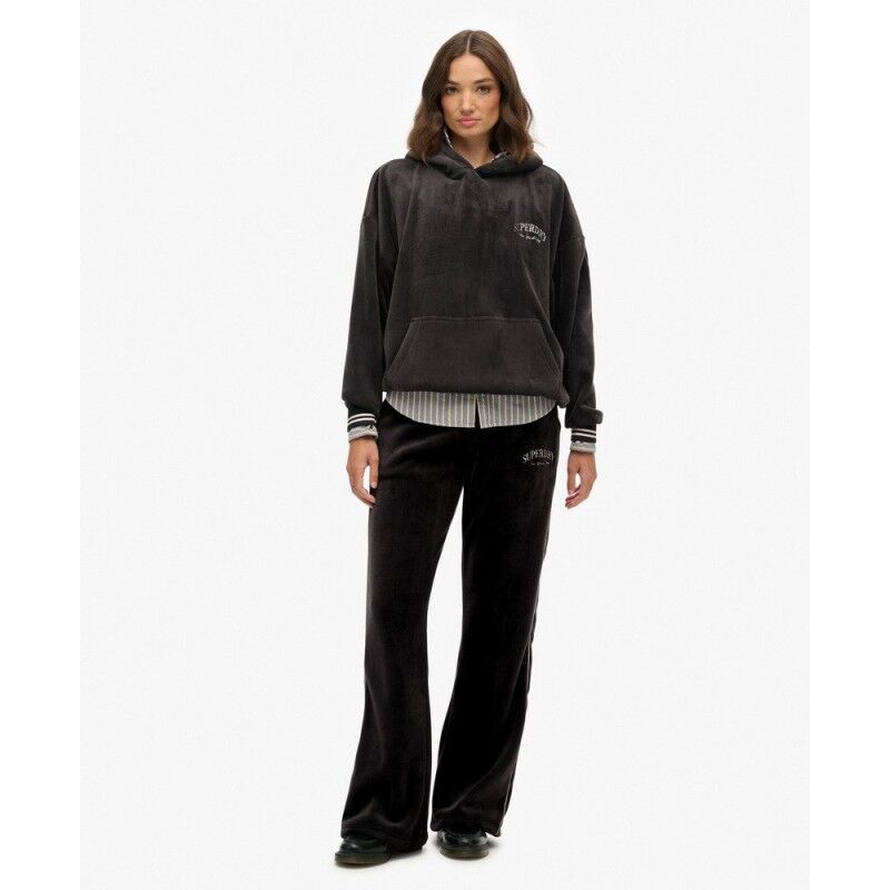 Superdry Country Club Velour Relaxed Hoodie - Bluza z kapturem damska | Hardloop