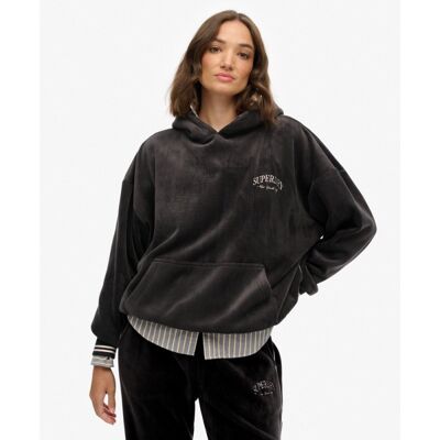 Country Club Velour Relaxed Hoodie - Hoodie - Damer