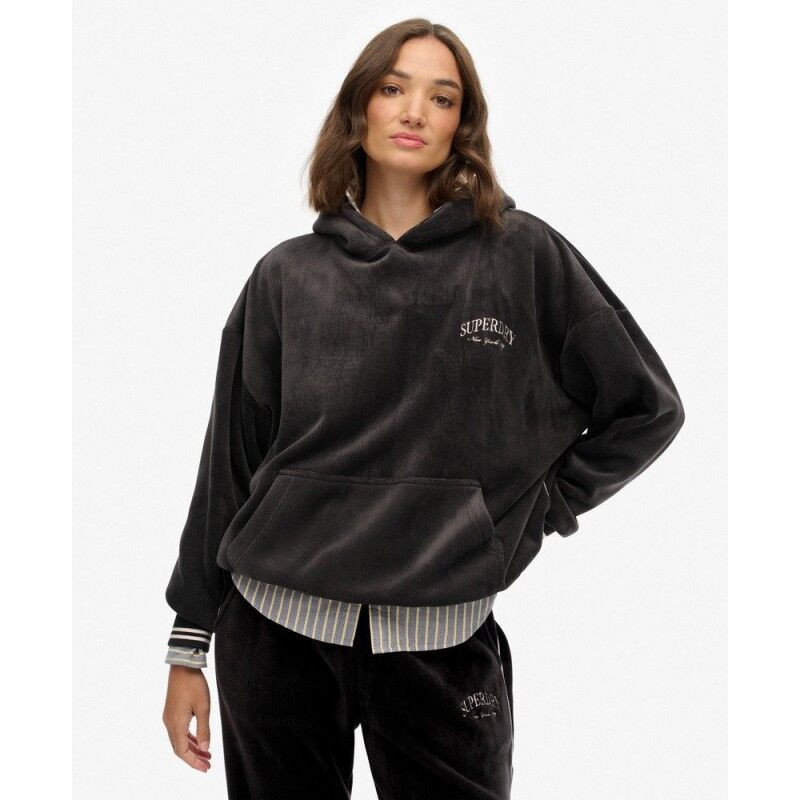 Superdry Country Club Velour Relaxed Hoodie - Sweatshirt mulher | Hardloop