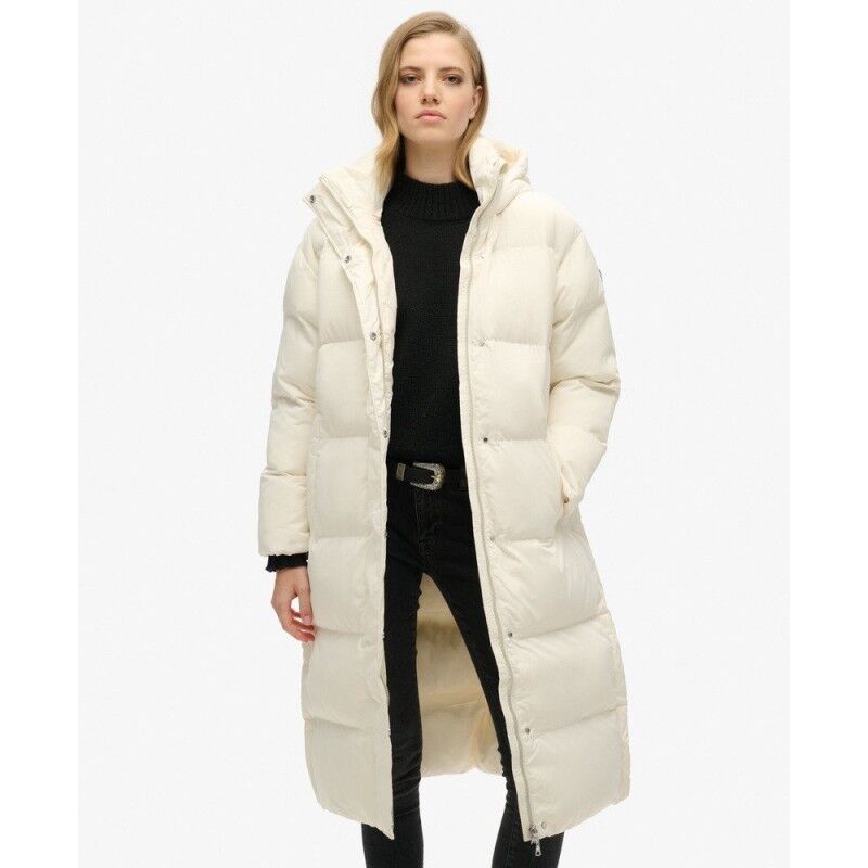 Superdry Hooded Longline Puffer Coat - Syntetjacka - Dam | Hardloop