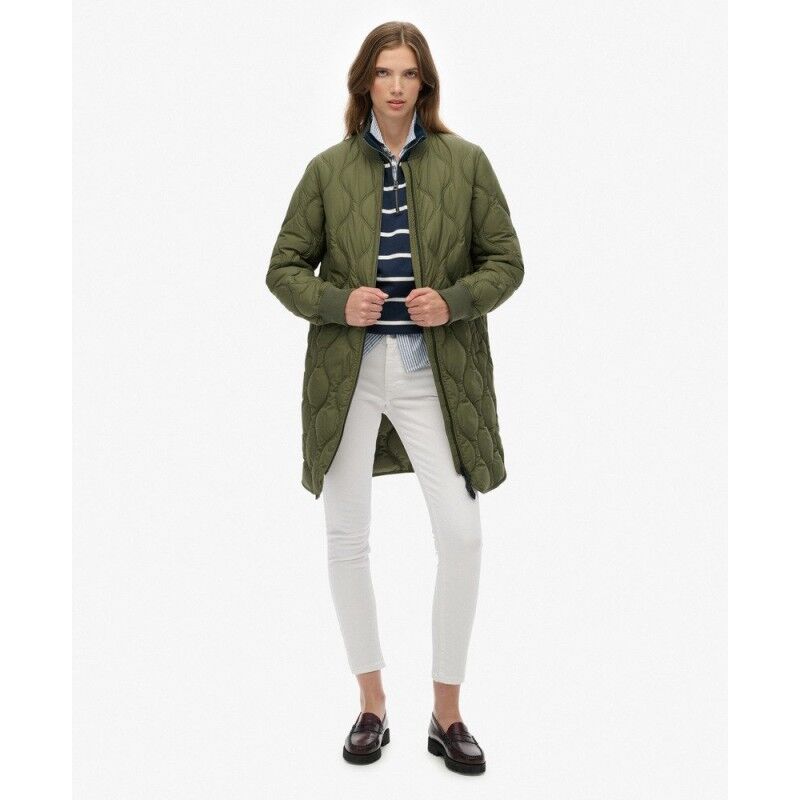 Superdry Longline Quilted Liner Jacket - Casaco penas mulher | Hardloop