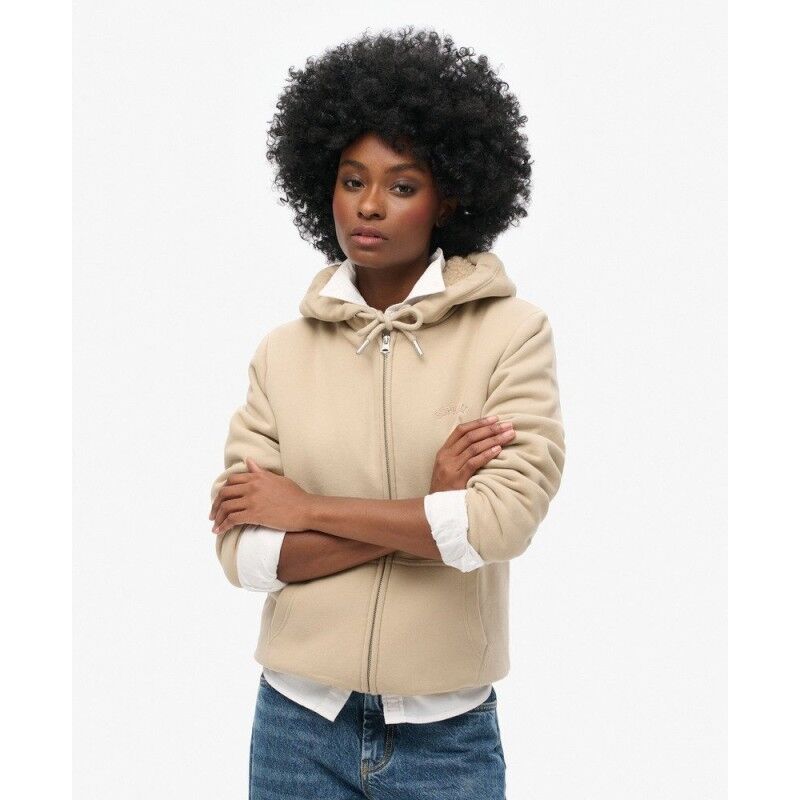 Borg Lined Zip Hoodie - Huppari - Naiset