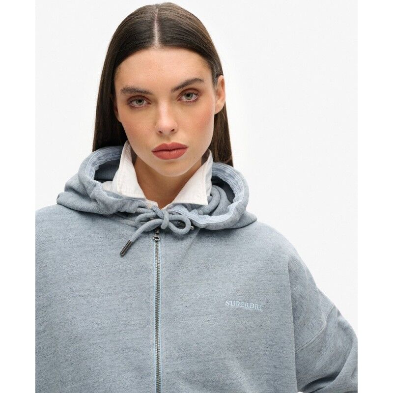 Superdry Essential Logo Overdyed Zip Hoodie - Hoodie - Damen | Hardloop