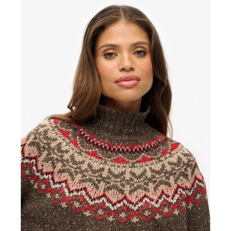 Superdry Fairisle High Neck Jumper - Dámsky pullover | Hardloop