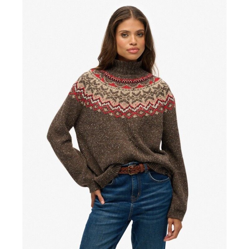 Superdry Fairisle High Neck Jumper - Pullover femme | Hardloop
