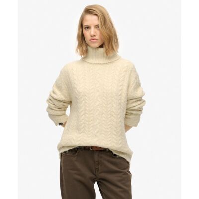 Cable Roll Neck Jumper - Dámsky pullover