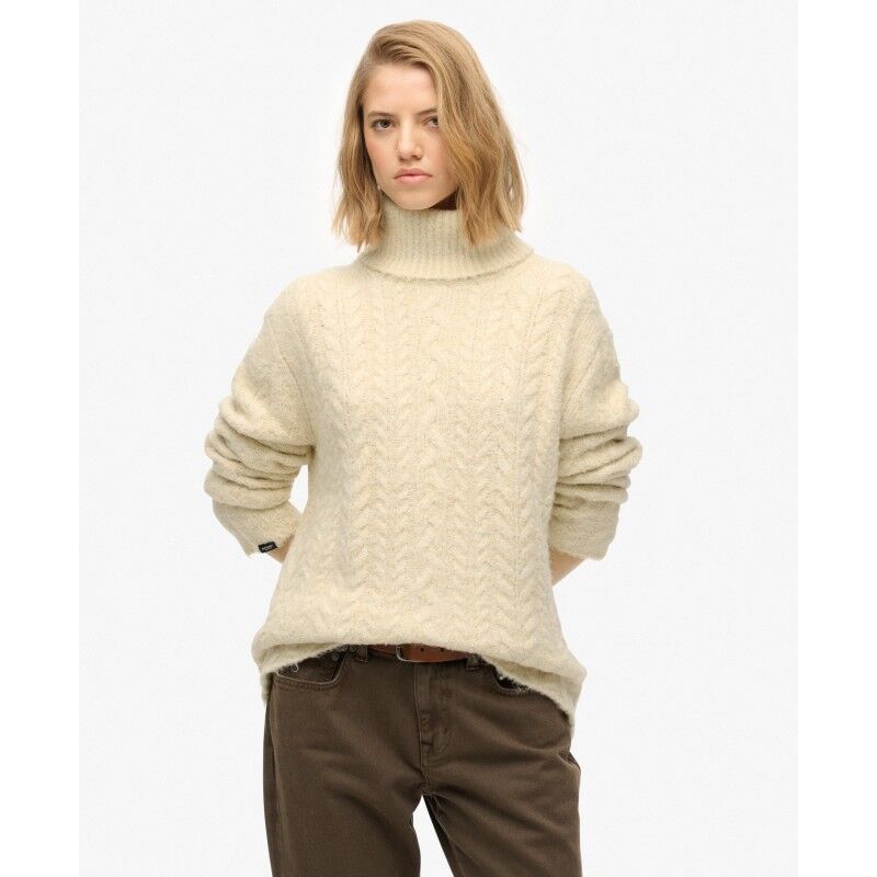 Superdry Cable Roll Neck Jumper - Dámsky pullover | Hardloop