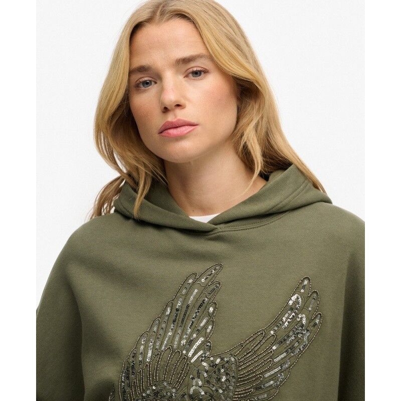 Superdry Tattoo Embellished Oversized Hoodie - Sweatshirt à capuche femme | Hardloop