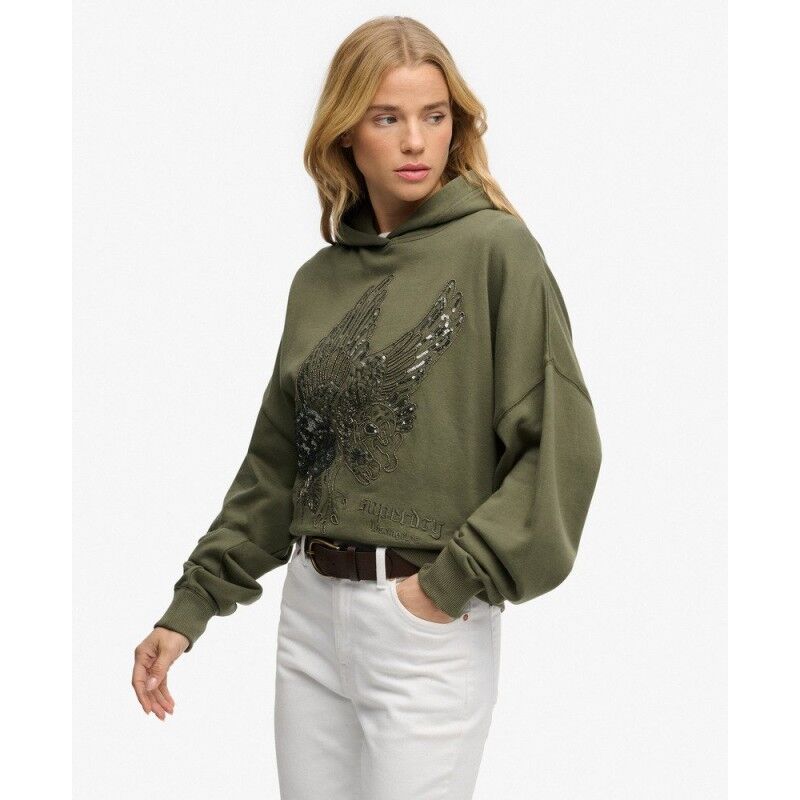 Superdry Tattoo Embellished Oversized Hoodie - Hoodie - Women's | Hardloop
