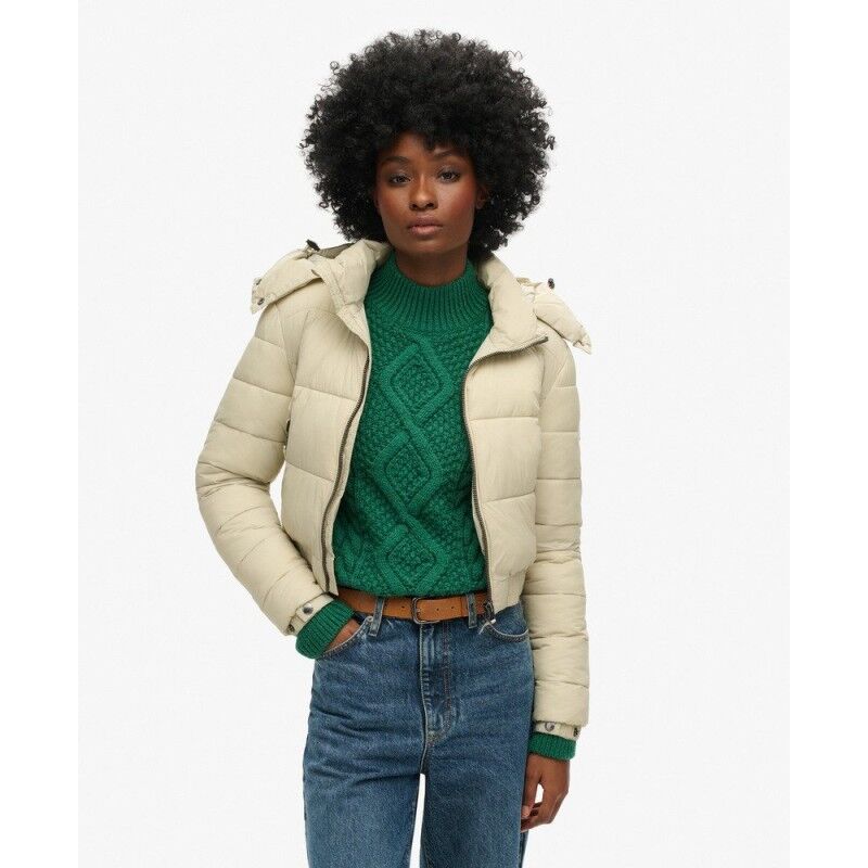 Superdry Crop Hooded Fuji Jacket - Donsjack - Dames | Hardloop