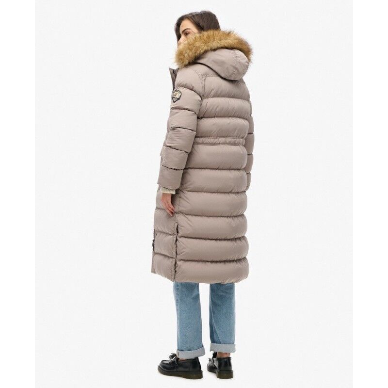 Superdry Everest Faux Fur Longline Jacket - Donsjack - Dames | Hardloop