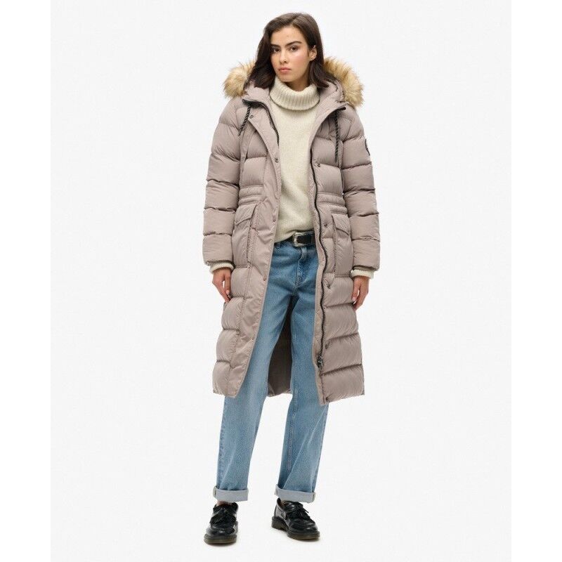 Superdry Everest Faux Fur Longline Jacket - Dámská péřova | Hardloop