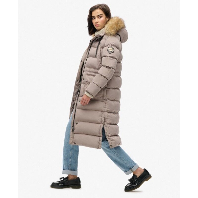 Superdry Everest Faux Fur Longline Jacket - Kunstfaserjacke - Damen | Hardloop