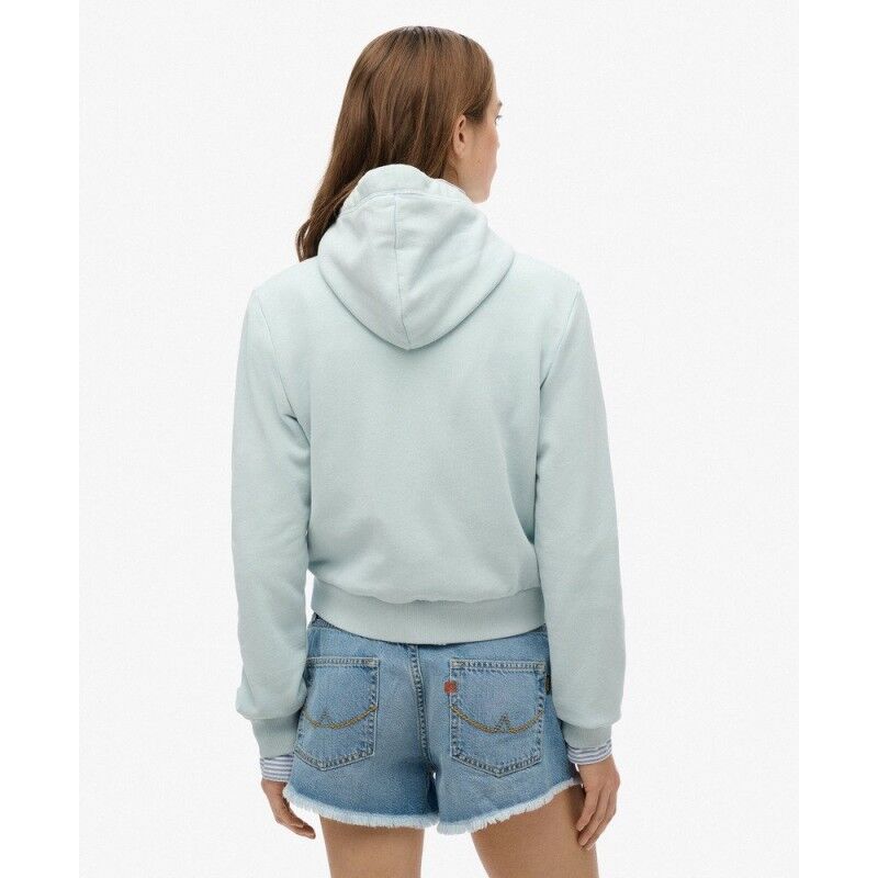 Superdry Essential Logo Cropped Ziphood - Hoodie - Dames | Hardloop