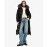Superdry Fuji Faux Fur Hooded Longline Jacket - Casaco penas mulher | Hardloop