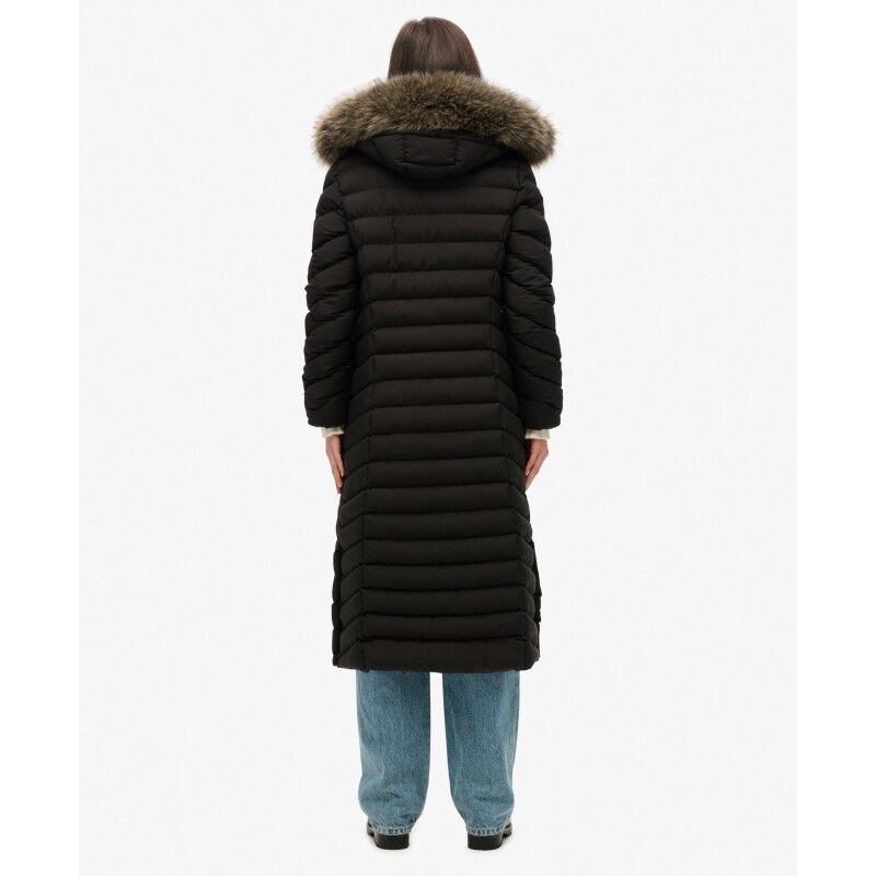 Superdry Fuji Faux Fur Hooded Longline Jacket - Casaco penas mulher | Hardloop