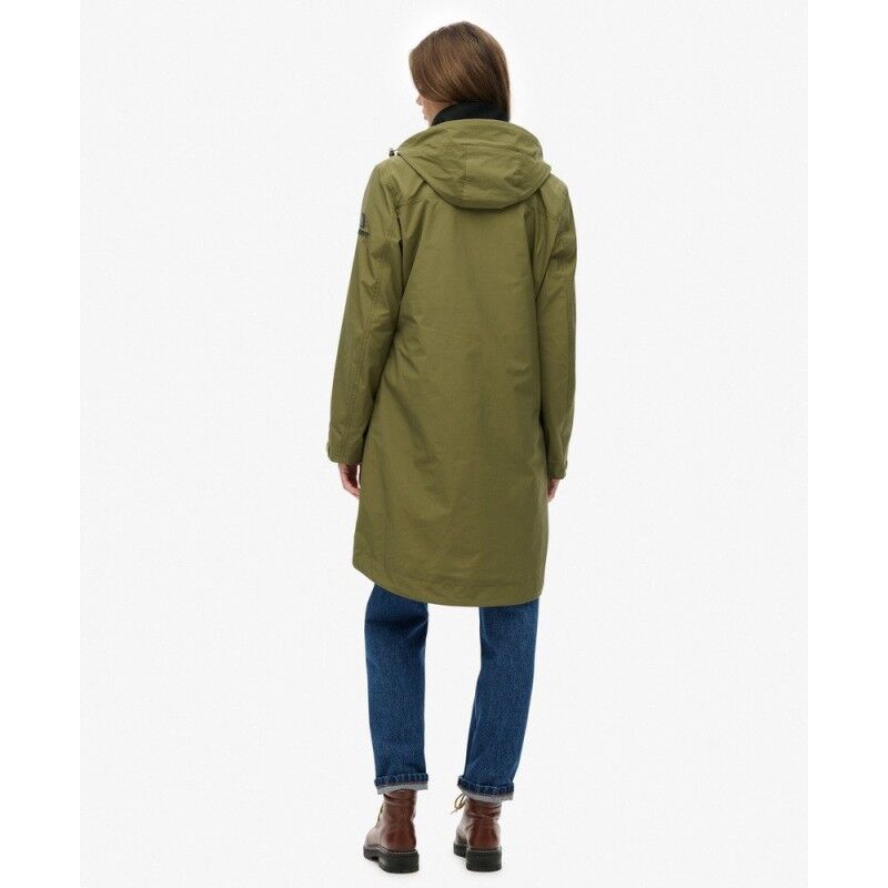 Superdry Hooded Longline Shell Parka - Parka - Dam | Hardloop