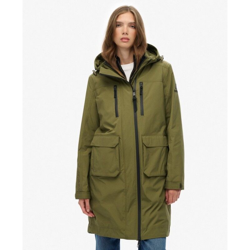 Superdry Hooded Longline Shell Parka - Parka - Damer | Hardloop