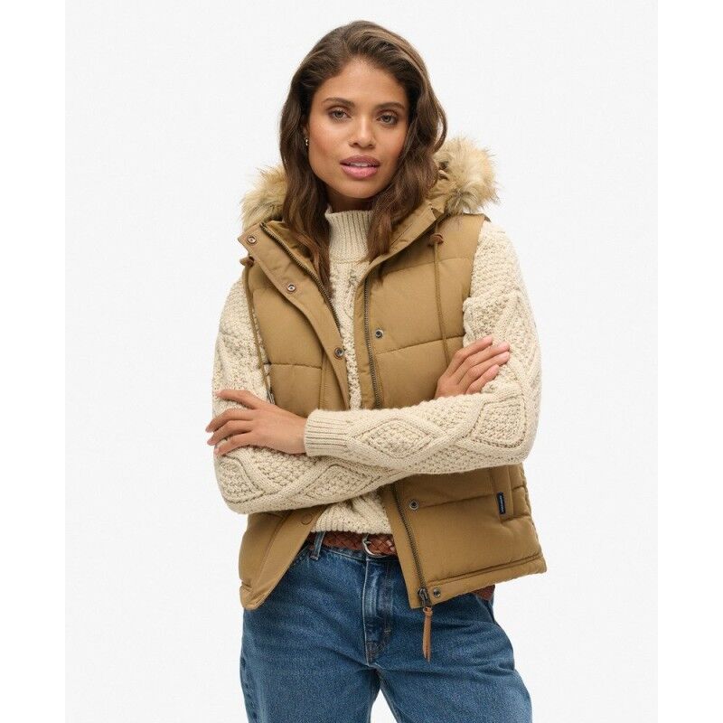 Superdry Everest Faux Fur Gilet - Synthetic vest - Women's | Hardloop
