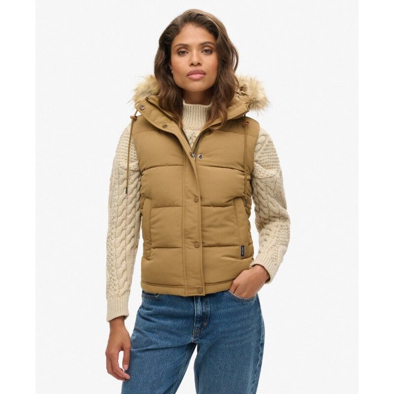 Superdry Everest Faux Fur Gilet - Colete penas mulher | Hardloop