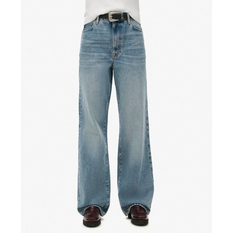 Superdry Organic Cotton Wide Leg Jeans - Broek - Dames | Hardloop