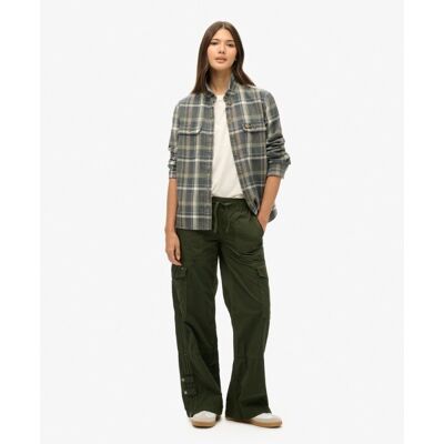 Low Rise Wide Leg Cargo Pants - Pantalon femme