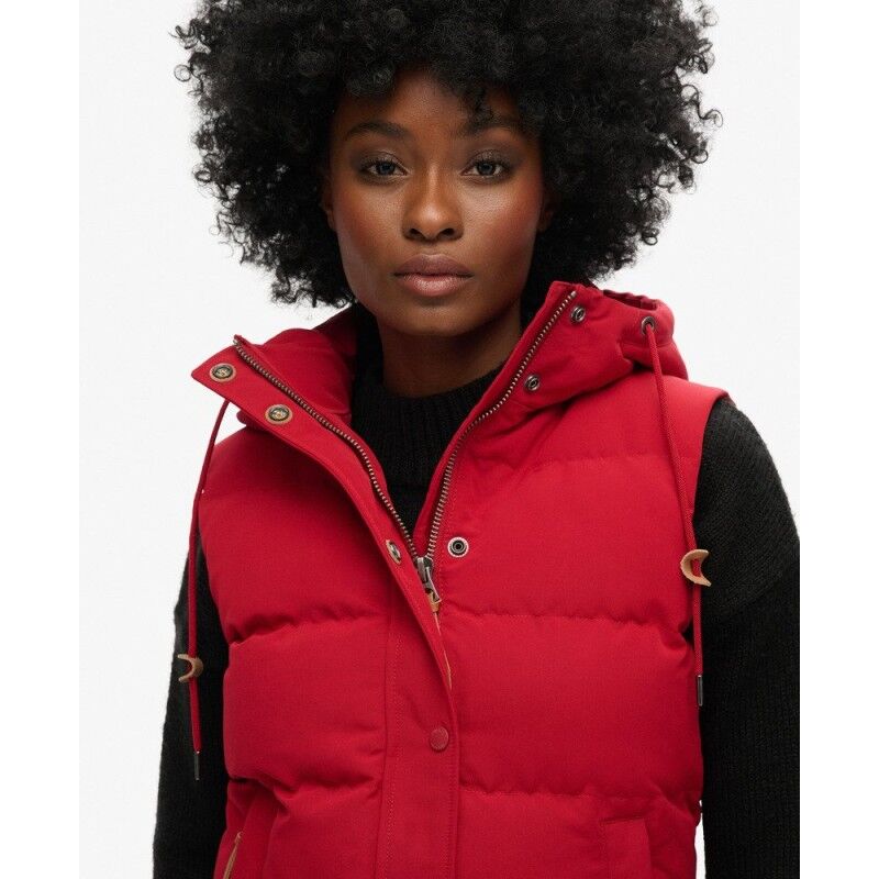 Superdry Everest Hooded Puffer Gilet - Syntetväst - Dam | Hardloop