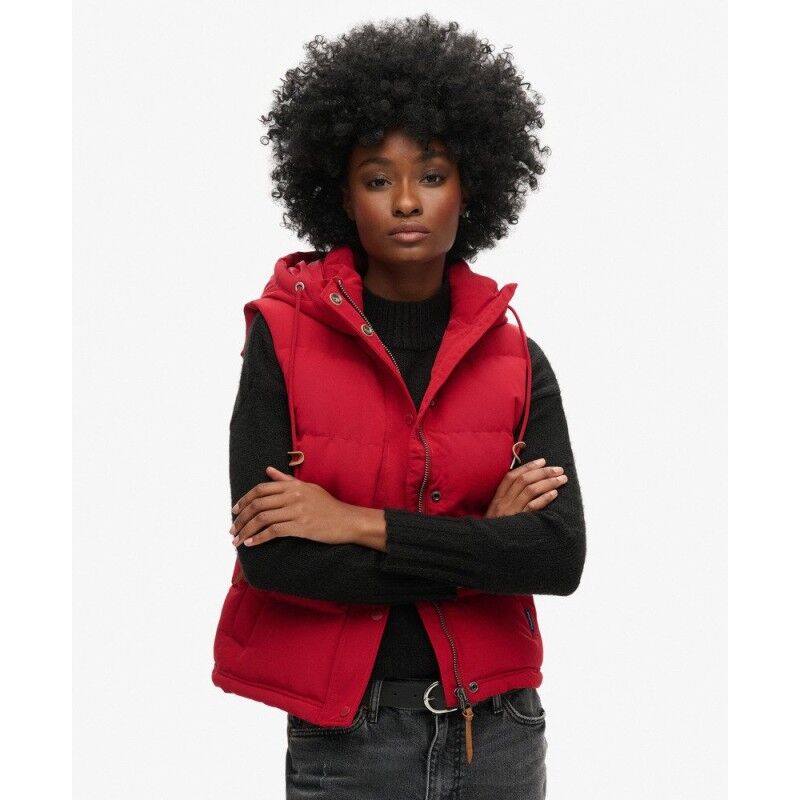 Superdry Everest Hooded Puffer Gilet - Syntetväst - Dam | Hardloop