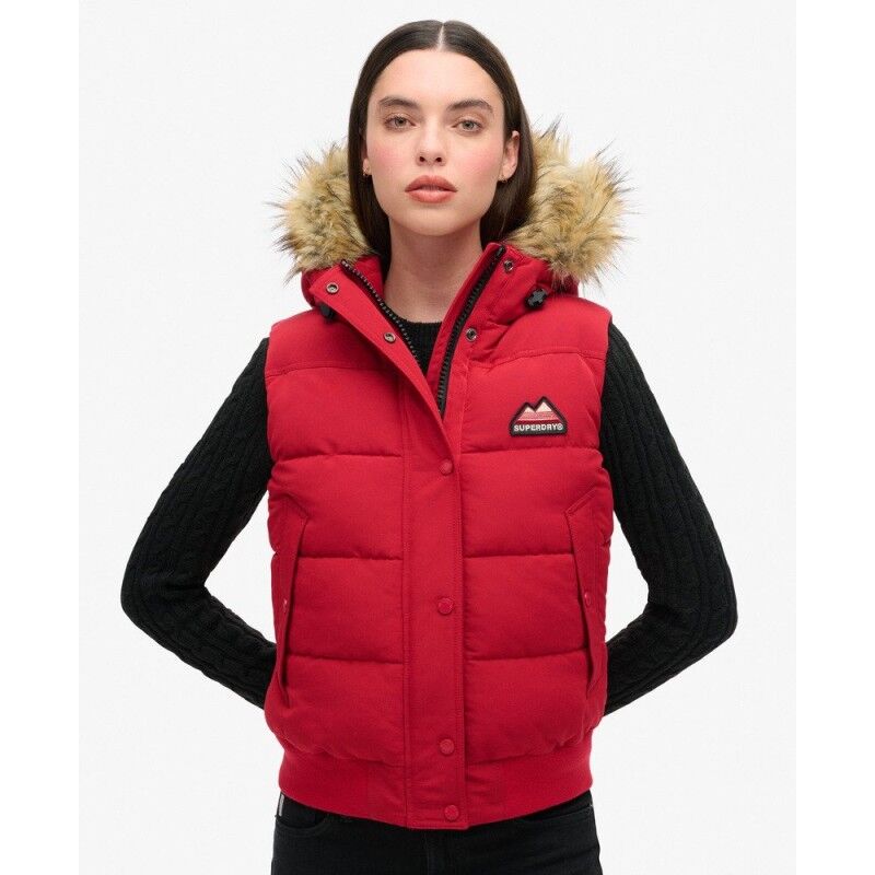 Superdry Everest Faux Fur Gilet - Colete penas mulher | Hardloop