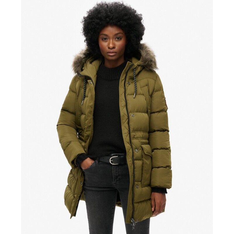 Superdry Everest Mid Faux Fur Puffer Coat - Dámská péřova | Hardloop