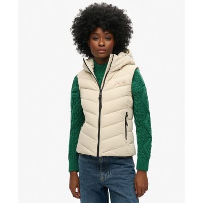 Hooded Microfibre Padded Gilet - Colete penas mulher