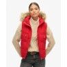 Superdry Everest Faux Fur Puffer Gilet - Dámská péřova bez rukávů | Hardloop