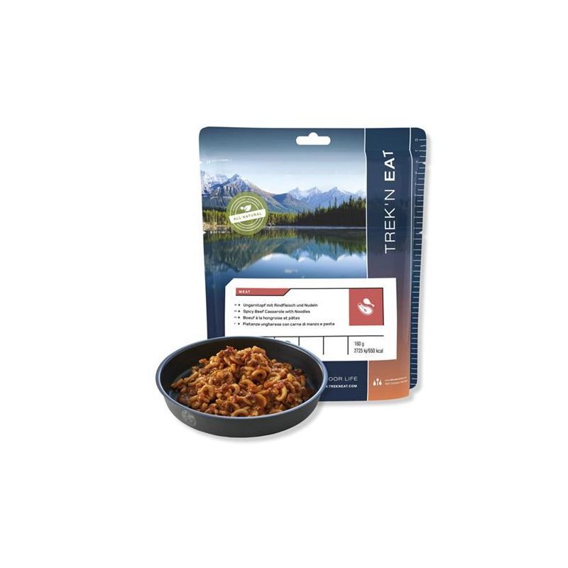 Trek'n Eat – Bœuf à La Hongroise Avec Pâtes, Lyophilisé, 160 G Net (680 G Réhydraté), Prêt En 10 Min – Pour Randonnée