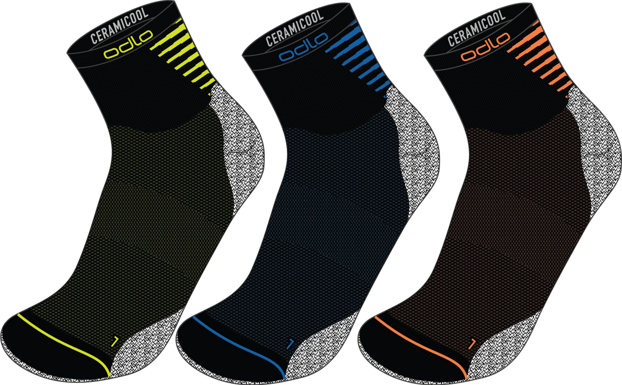 Odlo Ceramicool socks Quarter x3 - Běžecké ponožky | Hardloop