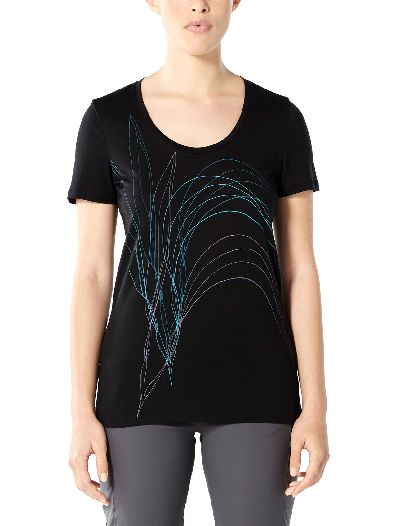Icebreaker Tech Lite Short Sleeve Scoop Leaf - Koszulka z wełny Merino damska | Hardloop