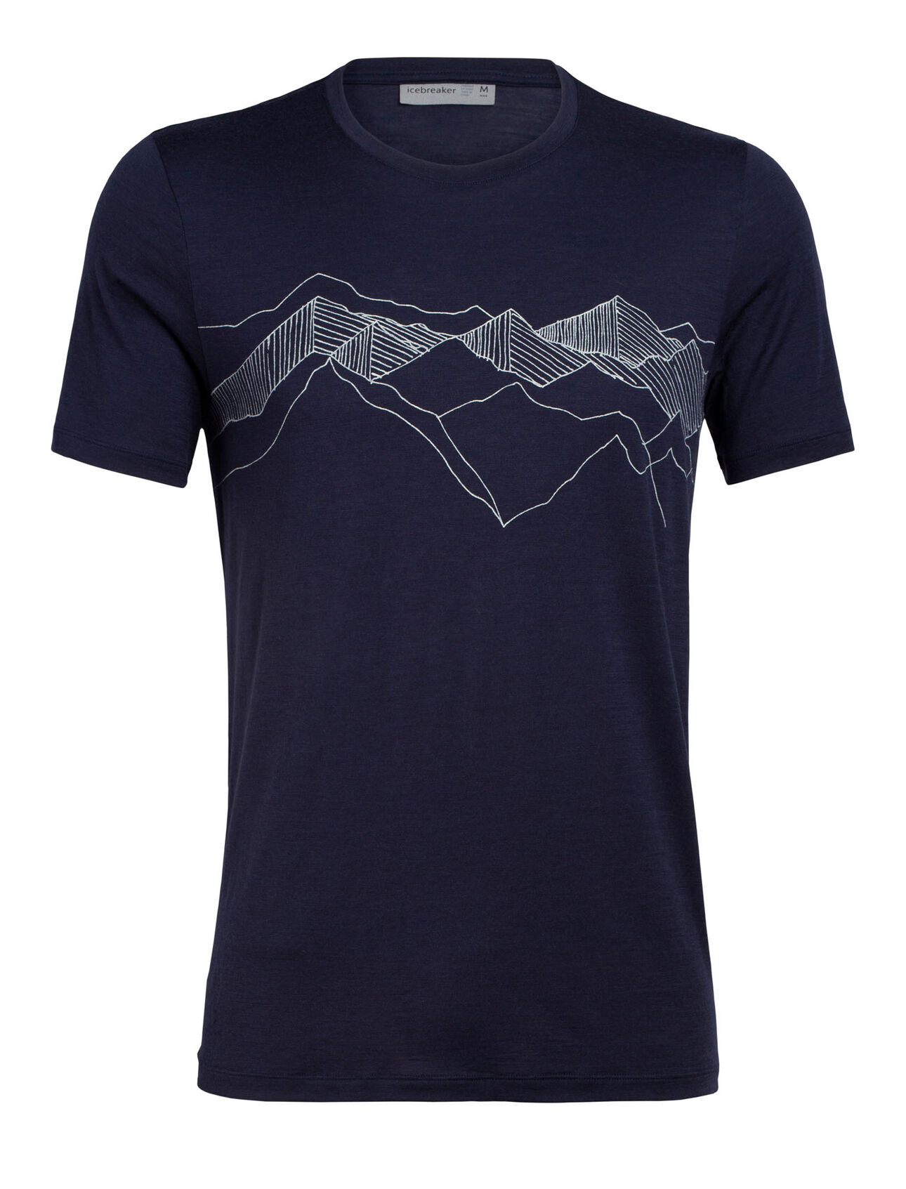 Icebreaker Tech Lite Short Sleeve Crewe Peak Patterns - Camiseta de merino - Hombre I Hardloop