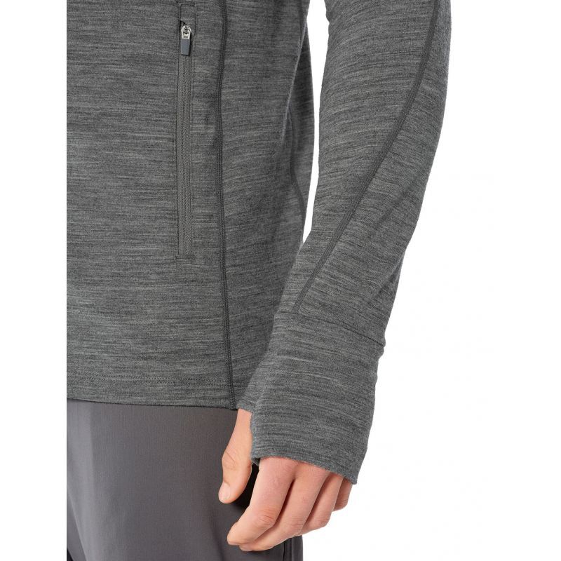 Icebreaker Quantum II Long Sleeve Zip Hood - Merinojacka Herr I Hardloop
