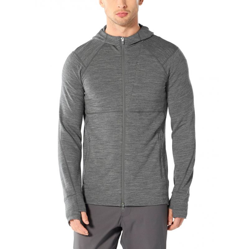 Icebreaker Quantum II Long Sleeve Zip Hood - Merinojacka Herr I Hardloop