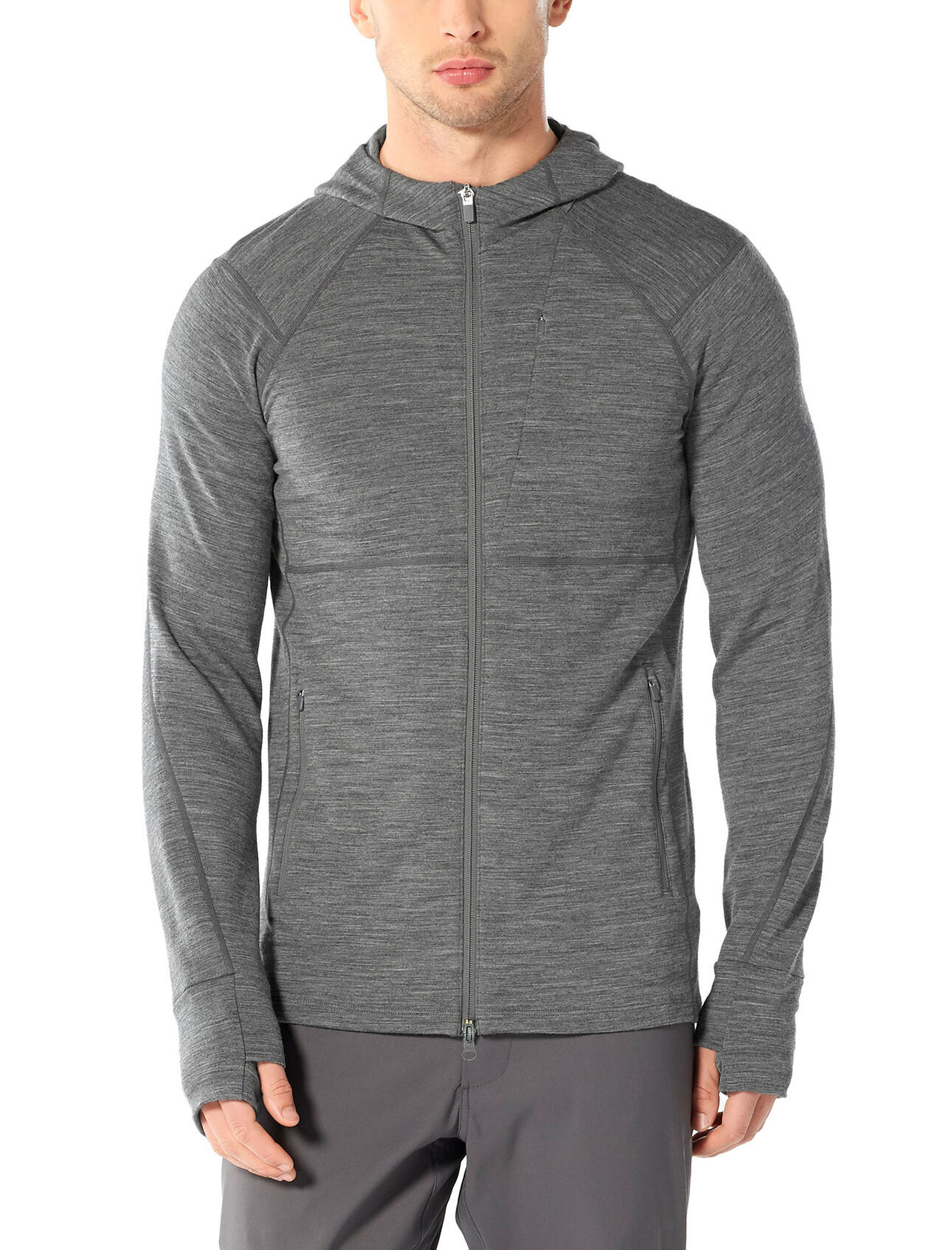Icebreaker Quantum II Long Sleeve Zip Hood - Merinojacke - Herren I Hardloop